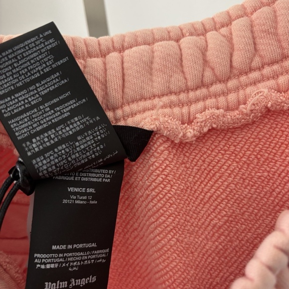 PALM ANGELS Pink Cotton Lounge Pants Garment-dyed French Terry NWT - Picture 8 of 11